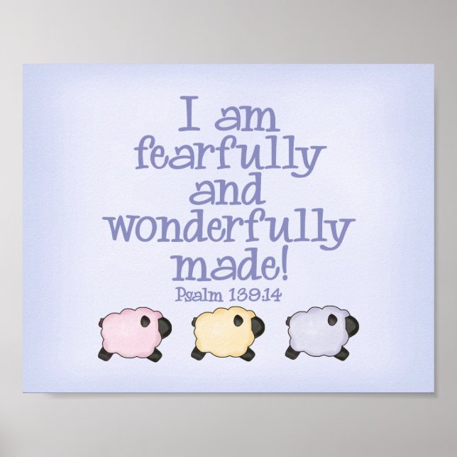 Fearfully and Wonderfully Made  8x10 Print - Blue (Front)