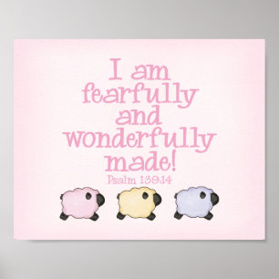 Fearfully and Wonderfully Made  8x10 Print - Pink
