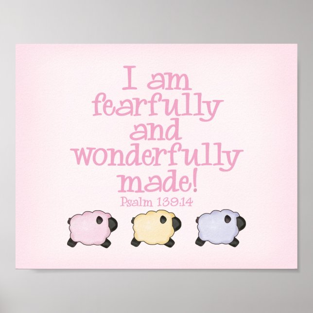 Fearfully and Wonderfully Made  8x10 Print - Pink (Front)