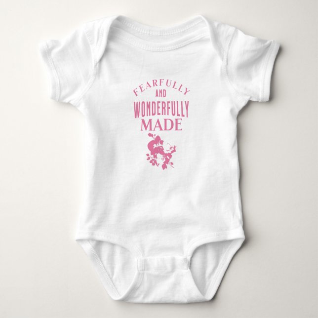 Fearfully and wonderfully made baby bodysuit (Front)