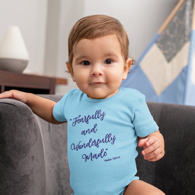 "Fearfully and Wonderfully Made" Bible Verse  Baby Bodysuit (Creator Uploaded)