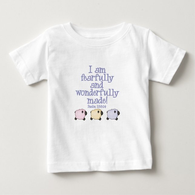 Fearfully and Wonderfully Made - Blue Baby T-Shirt (Front)