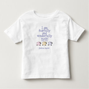 Fearfully and Wonderfully Made - Blue Personalised Toddler T-Shirt