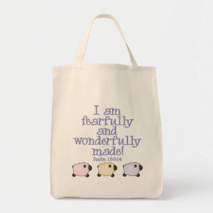 Fearfully and Wonderfully Made - Blue Tote Bag