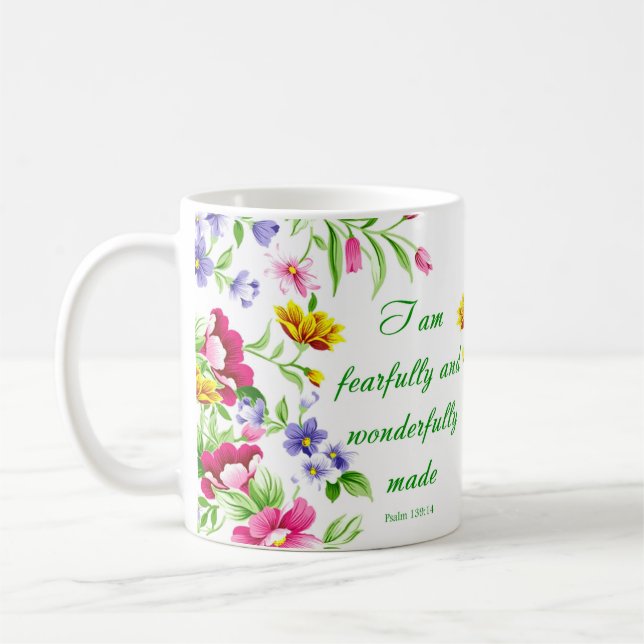 Fearfully and wonderfully made coffee mug (Left)