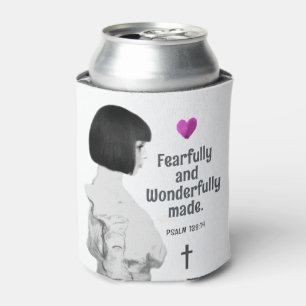 Fearfully and Wonderfully Made Cute Girl Christian Can Cooler