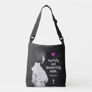 Fearfully and Wonderfully Made Cute Girl Christian Crossbody Bag