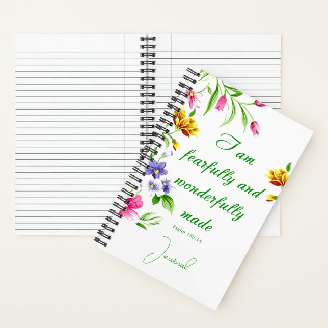 Fearfully and wonderfully made journal (Inside)