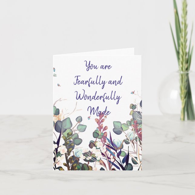 Fearfully and wonderfully made  note card (Front)