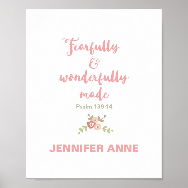 Fearfully and Wonderfully Made Nursery Poster (Front)