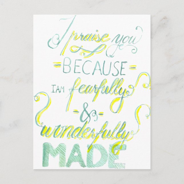 Fearfully and Wonderfully Made Postcard (Front)
