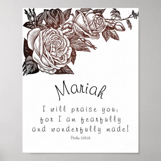 Fearfully and Wonderfully Made Psalm Customised  Poster (Front)