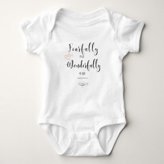 Fearfully and Wonderfully Made Scripture Baby Suit Bodysuit (Front)