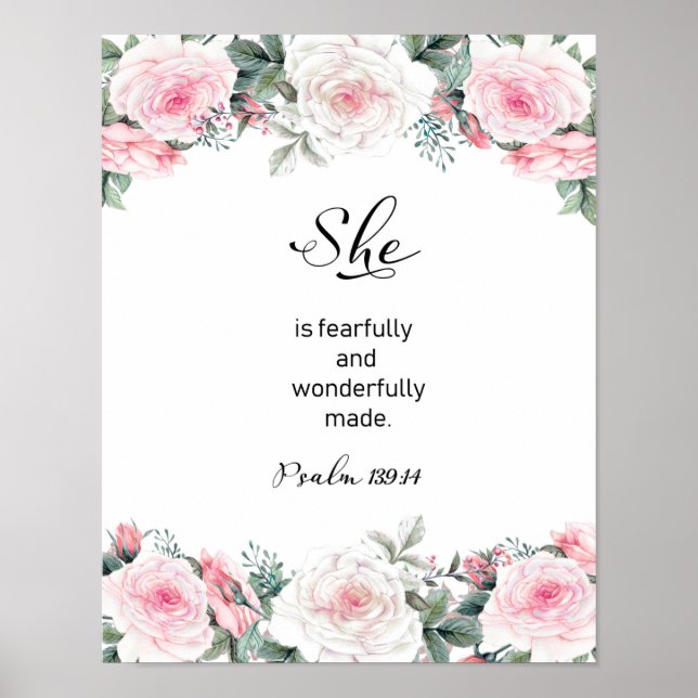 Fearfully And Wonderfully Made, Scripture, Bible  Poster (Front)