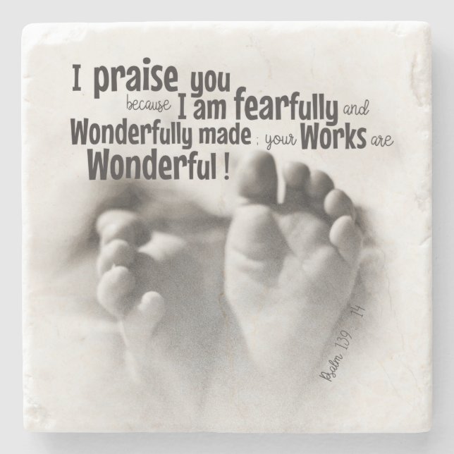 Fearfully and wonderfully made  stone coaster (Front)