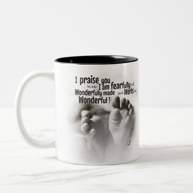 Fearfully and wonderfully made Two-Tone coffee mug (Left)