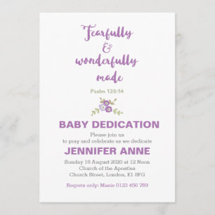 Fearfully & Wonderfully Baby Dedication Invite