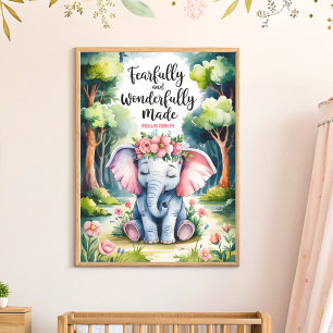 Fearfully & Wonderfully Made Christian Nursery Art Poster