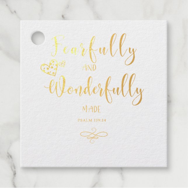 Fearfully & Wonderfully Made  Favour Tags (Front)