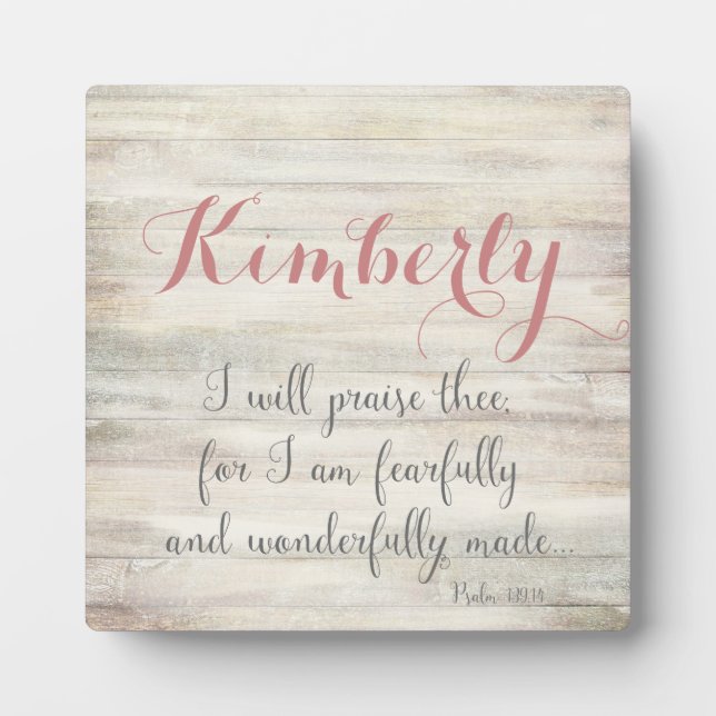Fearfully & Wonderfully Made - Ps. 139:14 Plaque (Front)