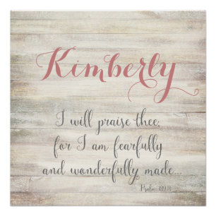 Fearfully & Wonderfully Made - Ps. 139:14 Poster