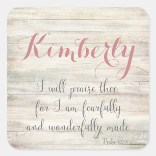 Fearfully & Wonderfully Made - Ps. 139:14 Square Sticker