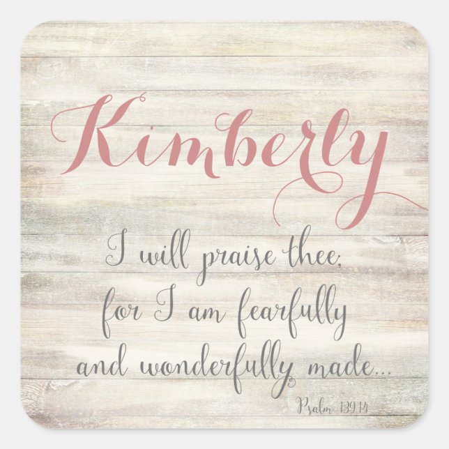 Fearfully & Wonderfully Made - Ps. 139:14 Square Sticker (Front)