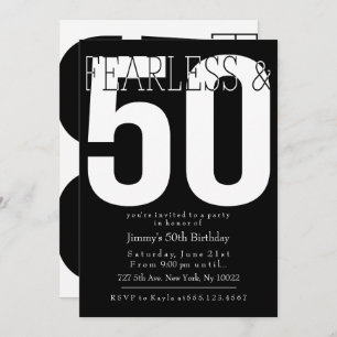 Fearless 50th Birthday Invitations