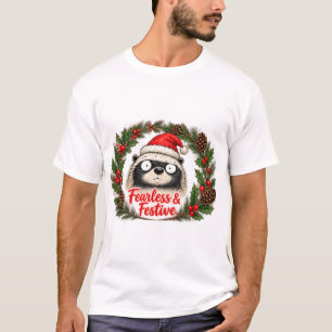 Fearless and Festive Funny Honey Badger Christmas T-Shirt