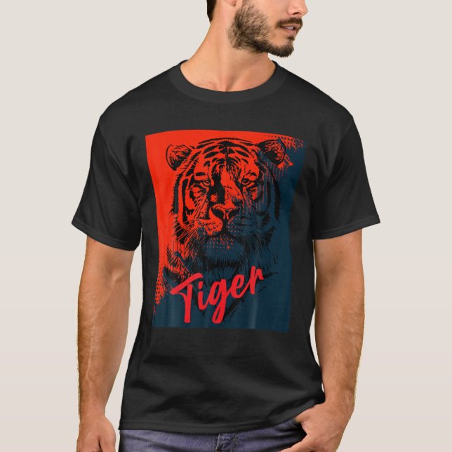 Fearless Animal Tiger Eye Tiger Face Tiger Head Bi T-Shirt (Front)