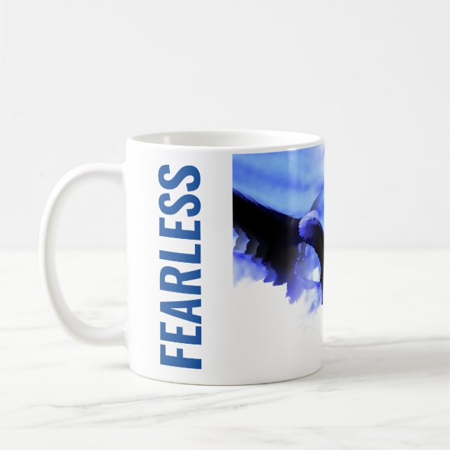 Fearless Bald Eagle Motivational Courage Artwork Coffee Mug (Left)