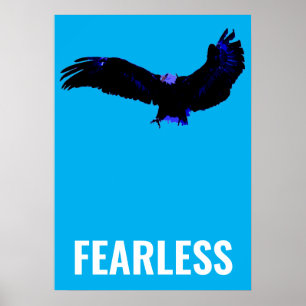 Fearless Bald Eagle Motivational Courage Artwork Poster