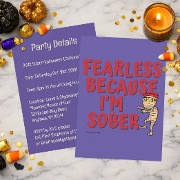 Fearless Because I’m Sober | Sober Halloween Party Invitation