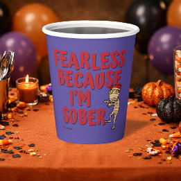 Fearless Because I’m Sober | Sober Halloween Party Paper Cups