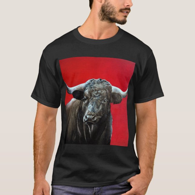 Fearless bull on red T-Shirt (Front)