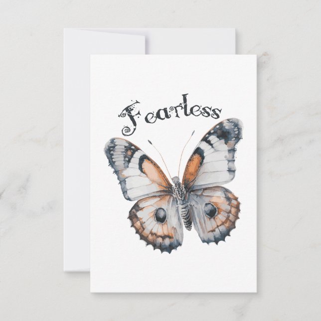 Fearless Butterfly Watercolor Graphic Design, Fear (Front)