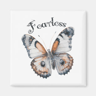 Fearless Butterfly Watercolor Graphic Design, Fear Magnet