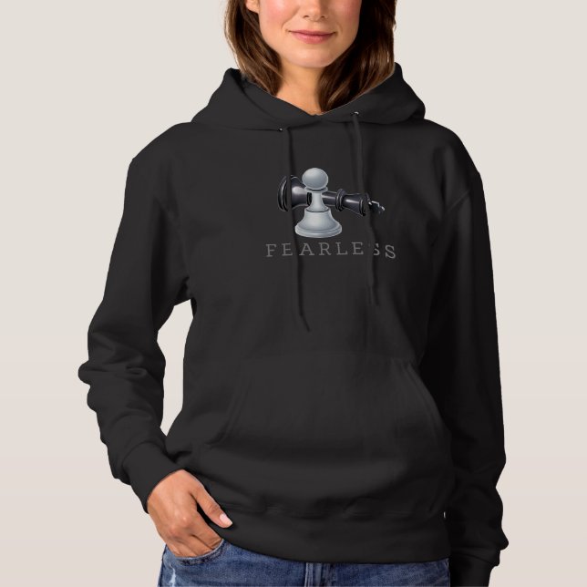 Fearless  Chess Player Not Scary Strategy & Tactic Hoodie (Front)