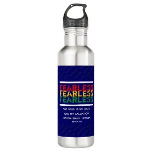 FEARLESS Christian Bible Verse Psalm 27 710 Ml Water Bottle