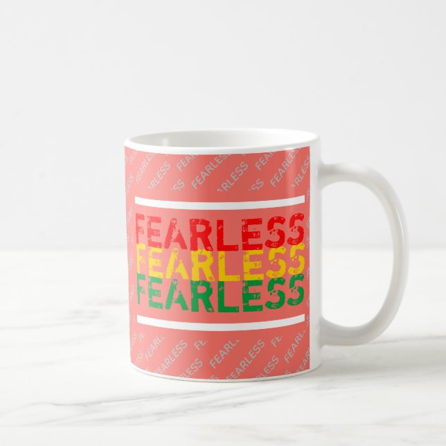 FEARLESS Christian Scripture Psalm 27 Coral Coffee Mug (Right)