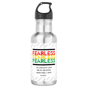 FEARLESS Christian Scripture Psalm 27 WH 532 Ml Water Bottle