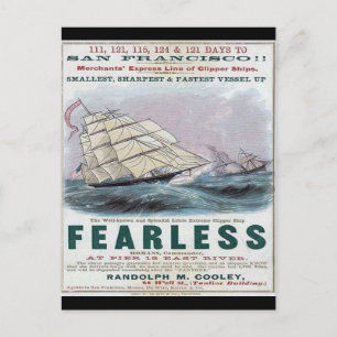 Fearless Clipper Sailing Postcard