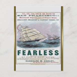 Fearless Clipper Sailing Postcard
