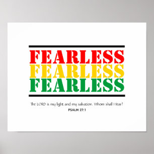 FEARLESS Customisable Psalm 27 Christian Scripture Poster