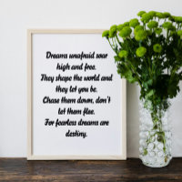 Fearless Dreams inspirational mini poem
