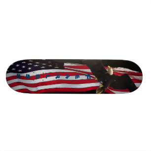 "Fearless" Eagle/US Flag Skateboard