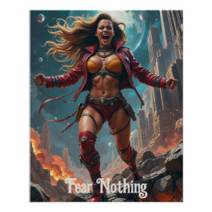 Fearless female warrior poster