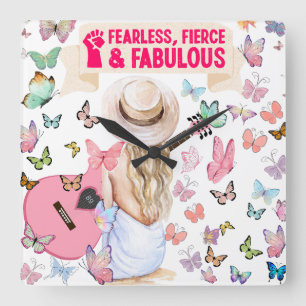 FEARLESS, FIERCE AND FABULOUS SWIFT WALL CLOCK