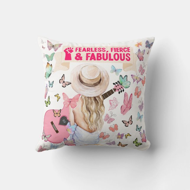 FEARLESS, FIERCE & FABULOUS PILLOW (Back)
