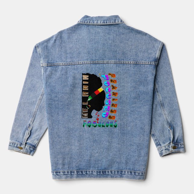 Fearless Focused Fabulous Melanin Denim Jacket (Back)